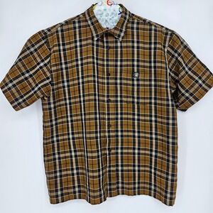 Lowrider Shirt Mens 3XL Plaid Cholo Chicano Casual Button Up Short Sleeve